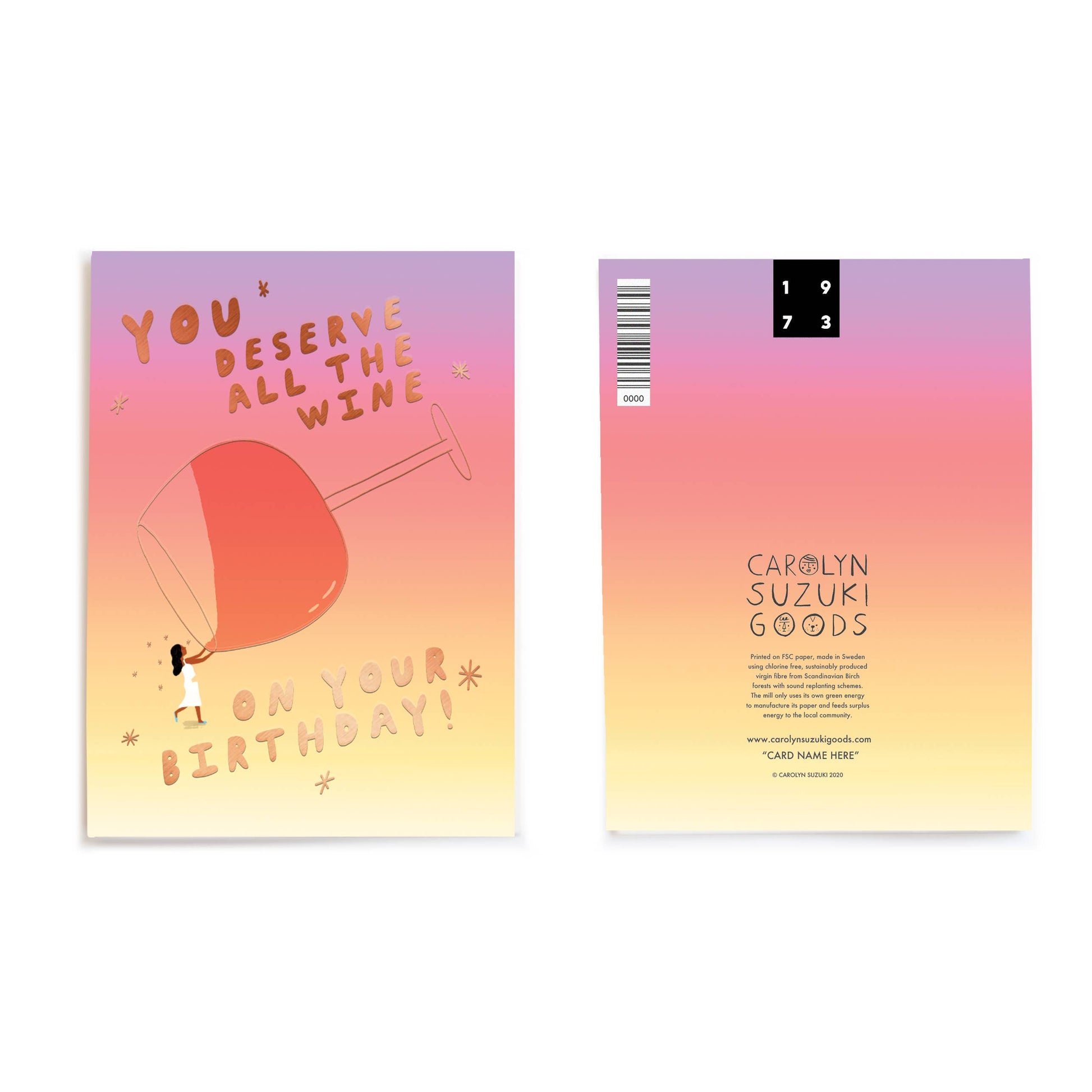 ALL THE WINE - Birthday Card -  by Carlyle Avenue