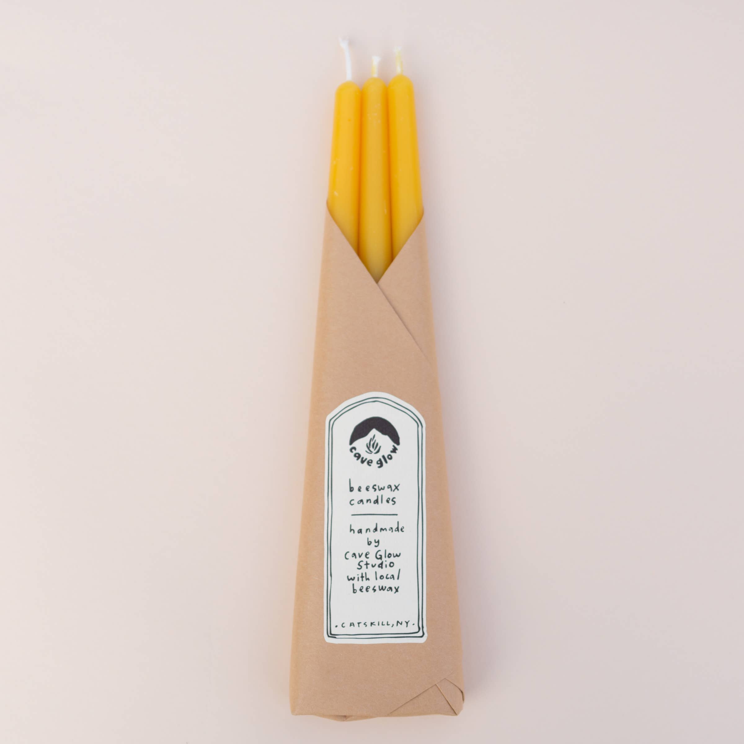 Pure Beeswax Taper-Set of 3