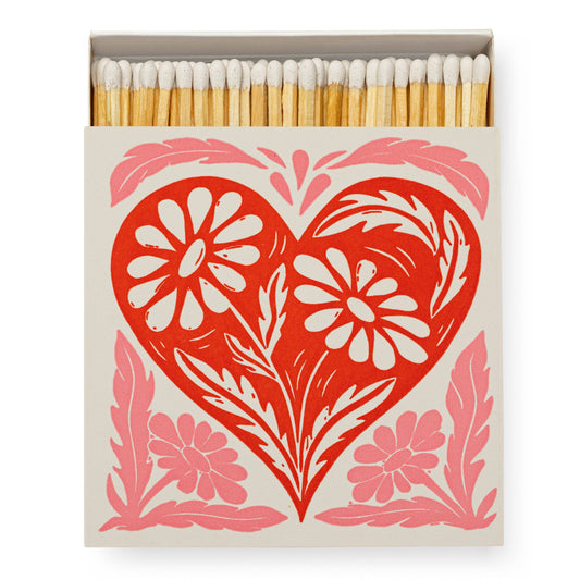 Botanical Heart | Square - Safety Matches