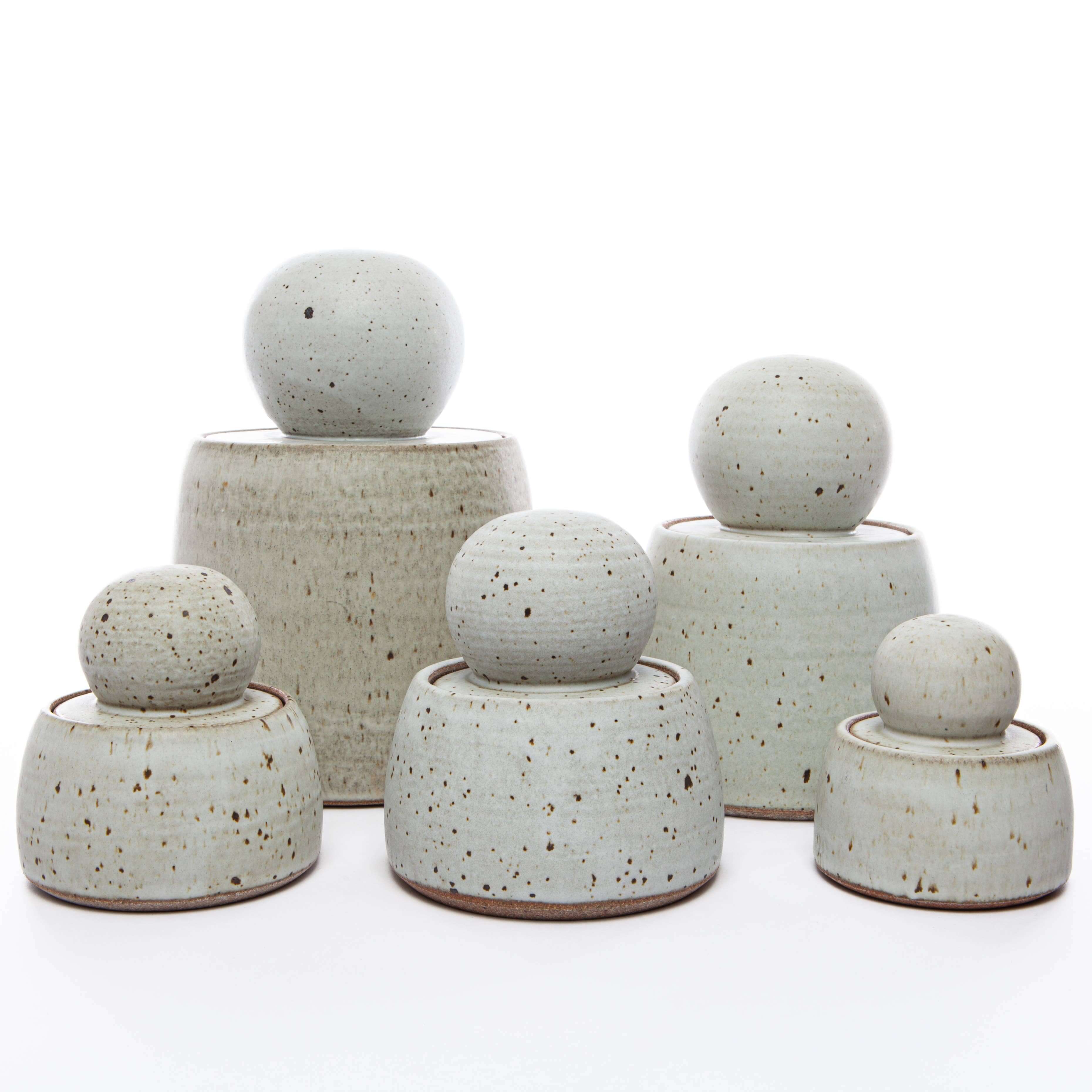 Alabaster White Stash Jars