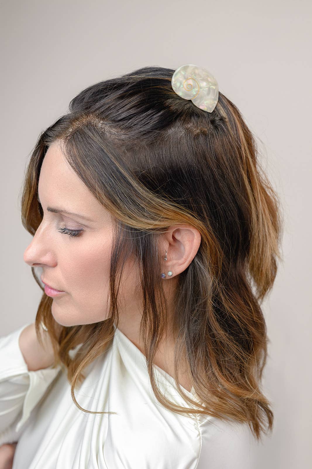 Siren Sea Shell Opal Acetate Mini Hair Claw for a Mermaid -  by Carlyle Avenue