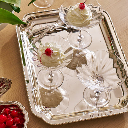 Andrea Brass Tray - Polished Nickel