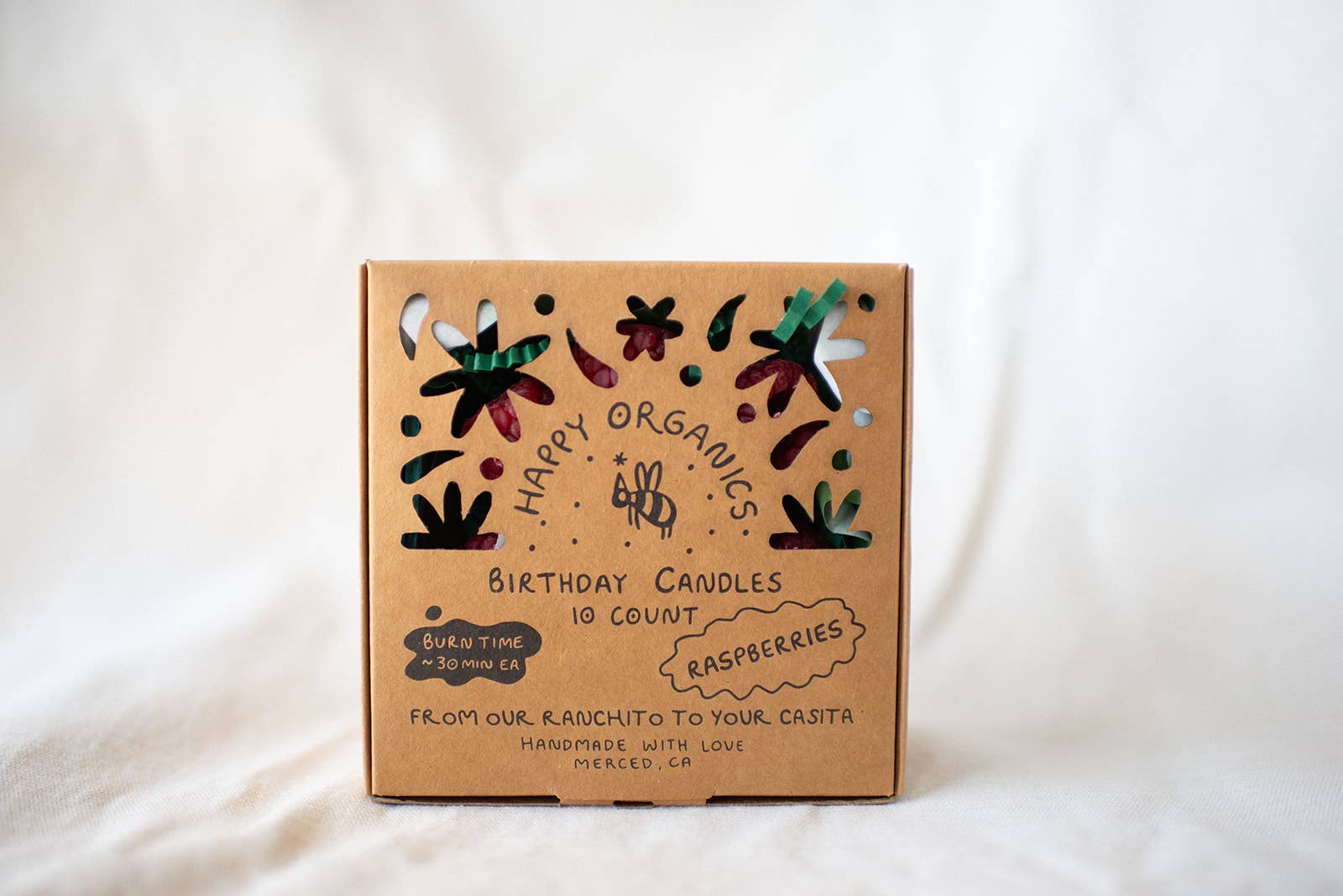 Beeswax Raspberry Birthday Candles - Candles by Carlyle Avenue