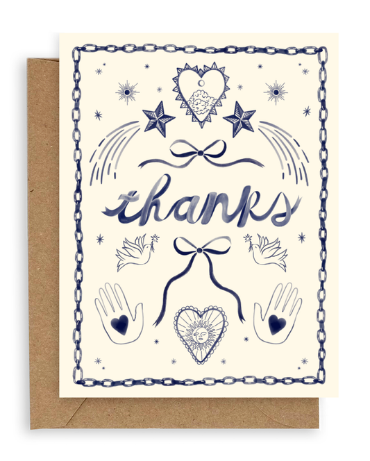 Indigo Icons Thank You Card -  by Carlyle Avenue