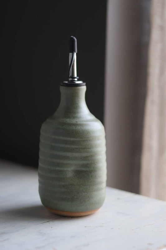 Handmade Ceramic Olive Oil Cruet - Sage Green - Kitchenware by Carlyle Avenue