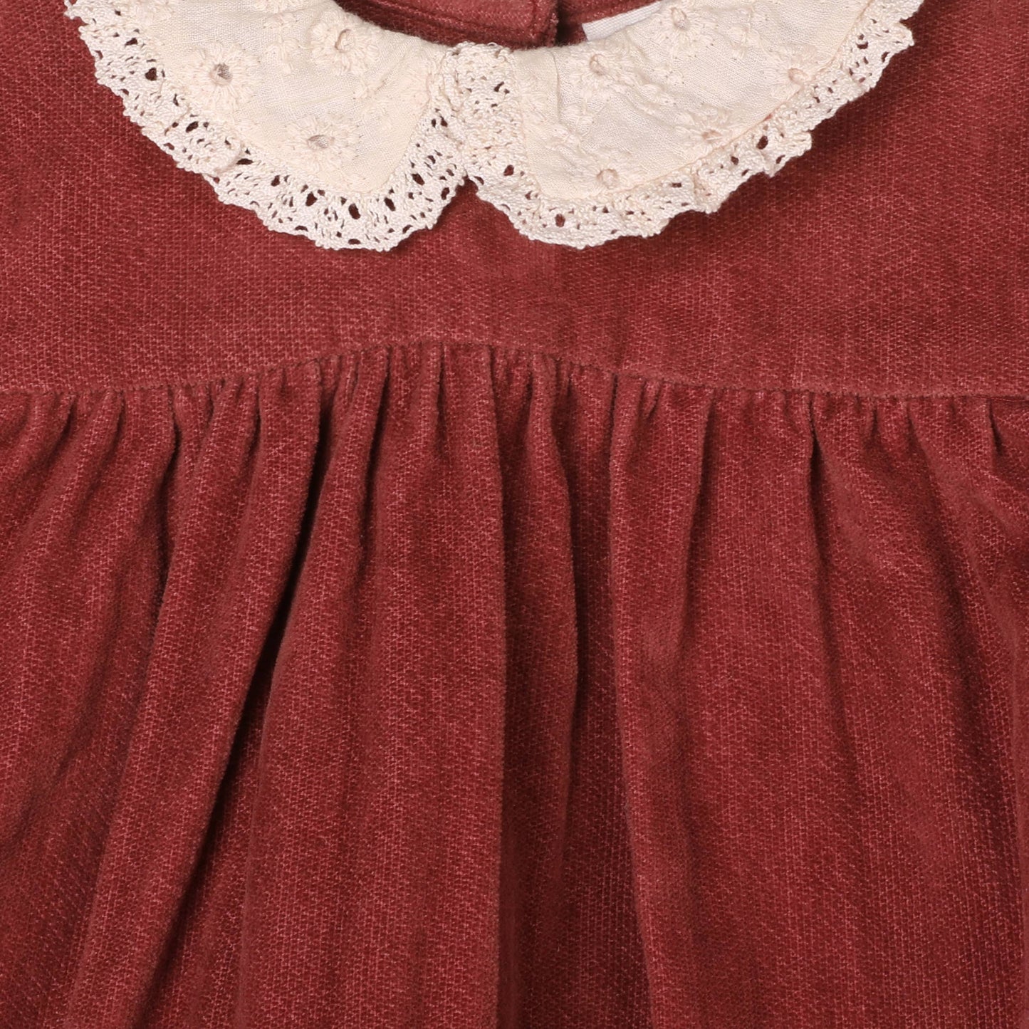 Lace Collar Velvet Baby Girl Dress & Bloomer Set (Organic)