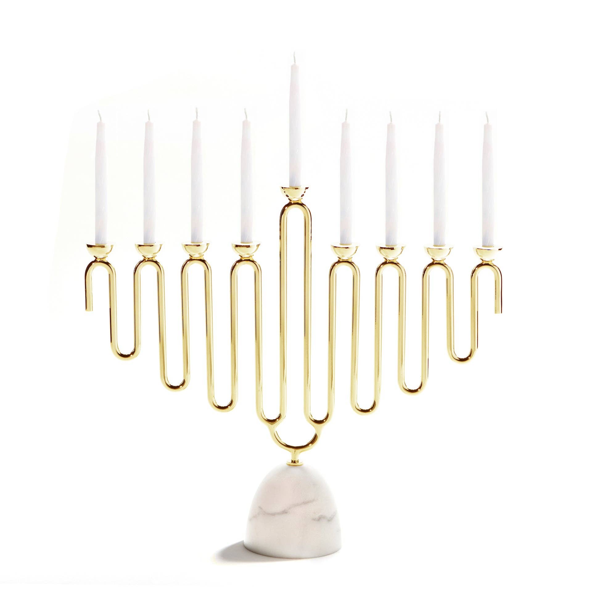 Coluna Menorah, Carrara Marble & Gold -  by Carlyle Avenue