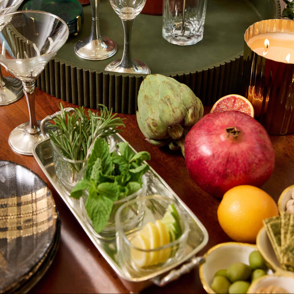 St. Anton Pewter and Glass 3-Section Condiment Tray