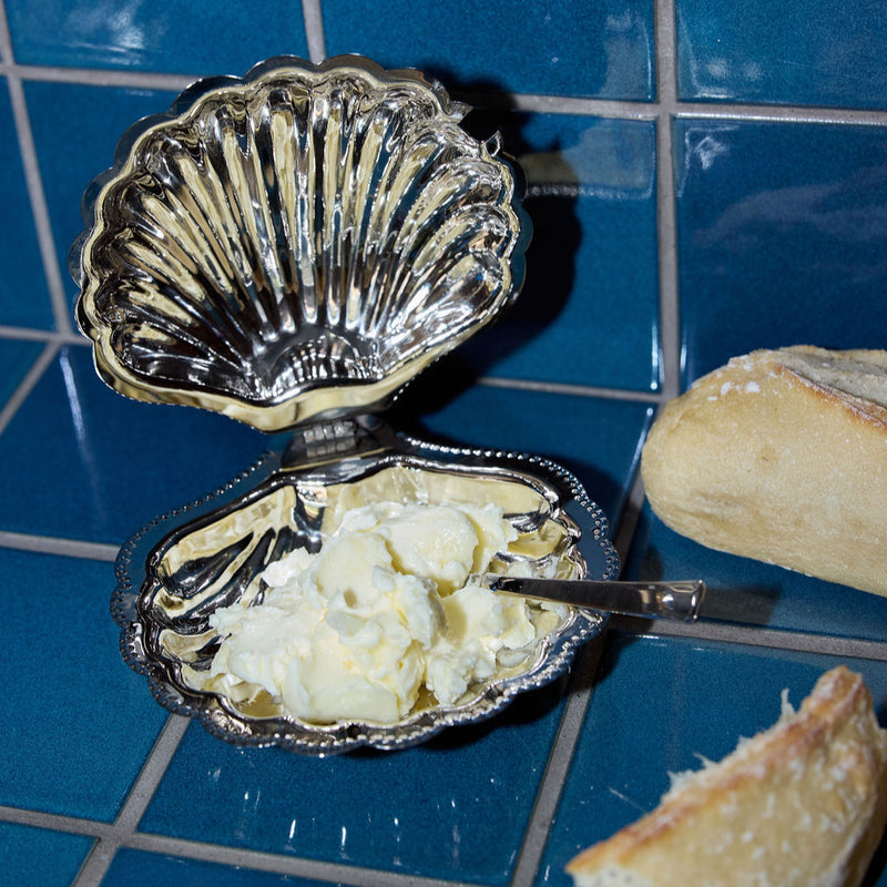 Cap Ferrat Fan Shell Lidded Bowl with Spoon - Serveware by Carlyle Avenue