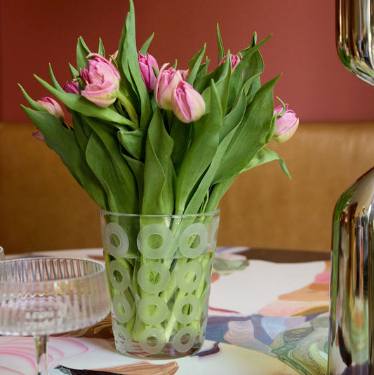 vase with tulips
