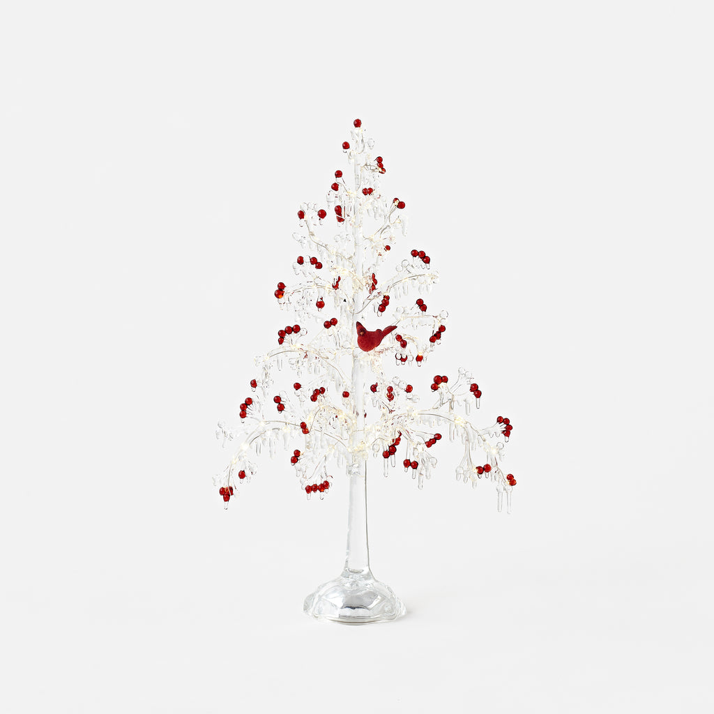 Lighted Berry Tree with Cardinal and Adapter