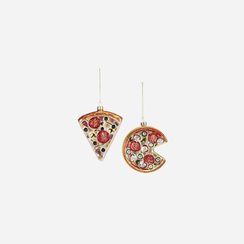 Pizza Ornament, Set of 2 Assorted