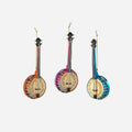 Banjo Ornament, Set of 3 Assorted