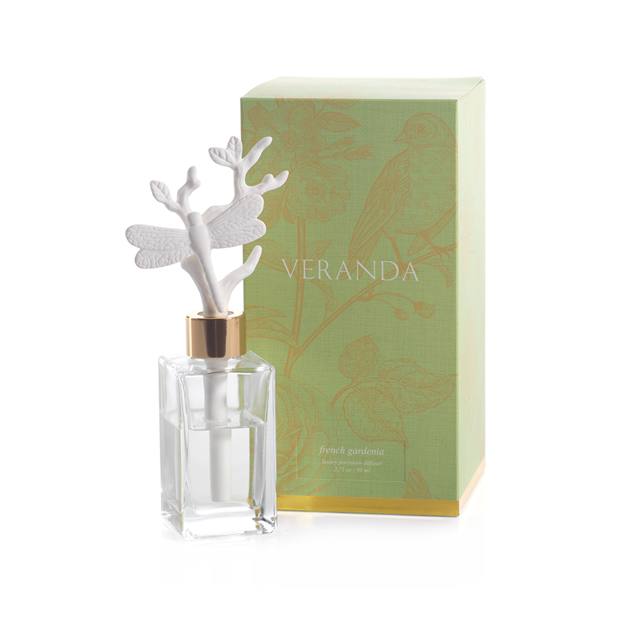 Veranda Porcelain Diffuser - French Gardenia - Diffusers by Carlyle Avenue