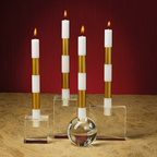 Square Crystal Glass Taper Holder - Taper Holder by Carlyle Avenue