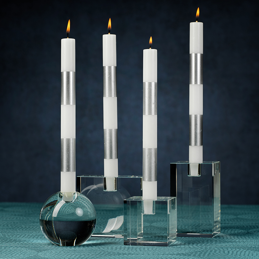 Square Crystal Glass Taper Holder - Taper Holder by Carlyle Avenue