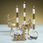 Round Crystal Glass Taper Holder - Candle Holders by Carlyle Avenue