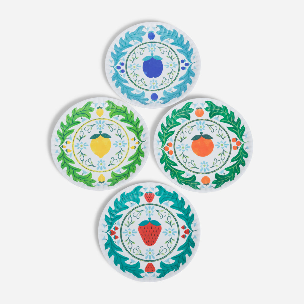 Fruit "Paper" Plates, Set of 4