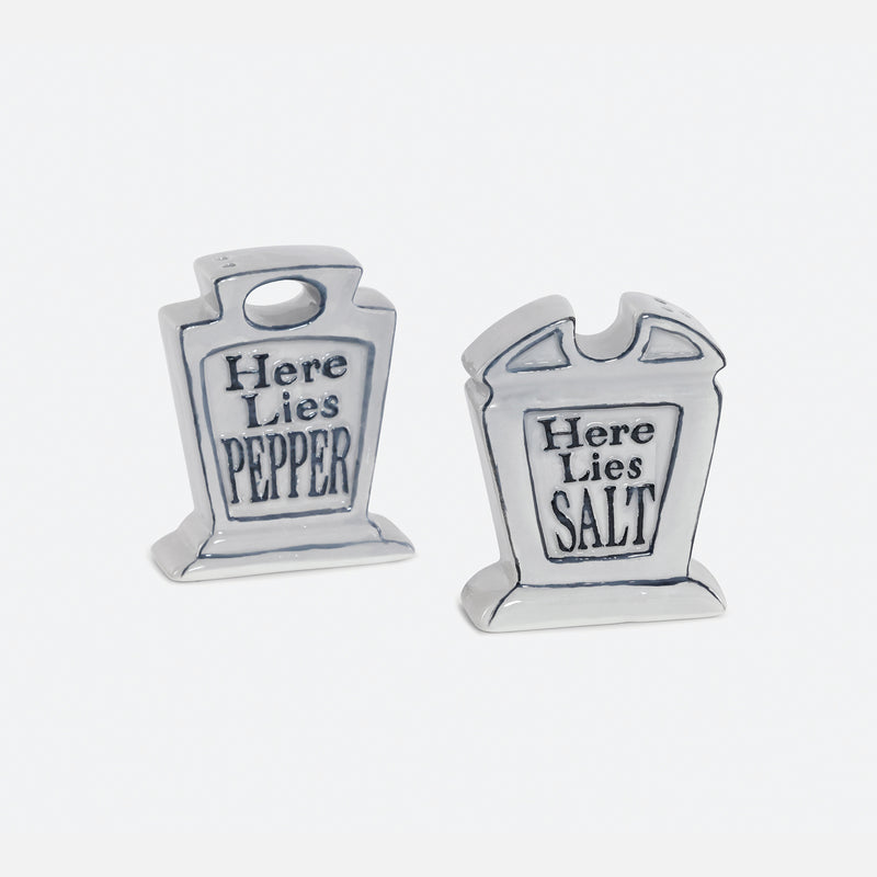 Tombstone Ceramic Salt & Pepper Shakers - Set of 2