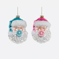 Bubble Gum Santa Glass Ornament, Set of 2 Assorted