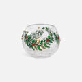 Holly Berry Glass Votive Holder