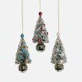 Sisal Tree with Bells Ornament, Set of 3 Assorted