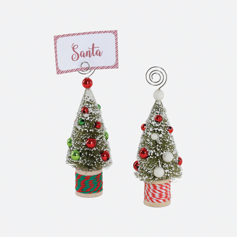 Sisal Christmas Tree Place Card Holder, Set of 2 Assorted