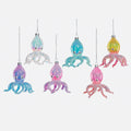 Iridescent Octopus Glass Ornament, Set of 6 Assorted