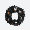 Halloween Wreath with Lighted Houses
