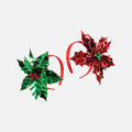 Poinsettia Foil Paper Headband, Set of 2 Assorted