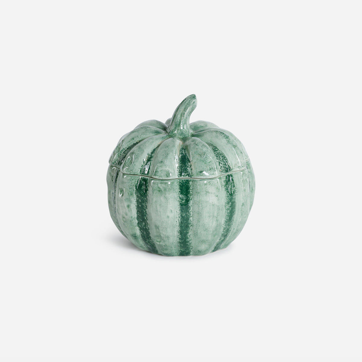 Ceramic Pumpkin w/Lid, Green