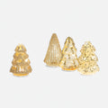Lit Gold Glitter Glass Tree, Set of 4 Assorted