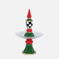 Finial Ceramic Pedestal with Glass Plate