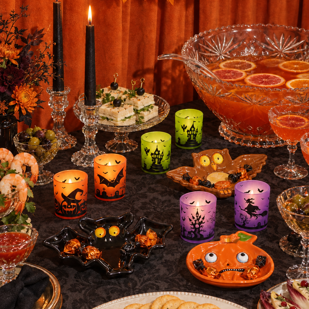 Halloween Votive Holder, Set of 6 Assorted