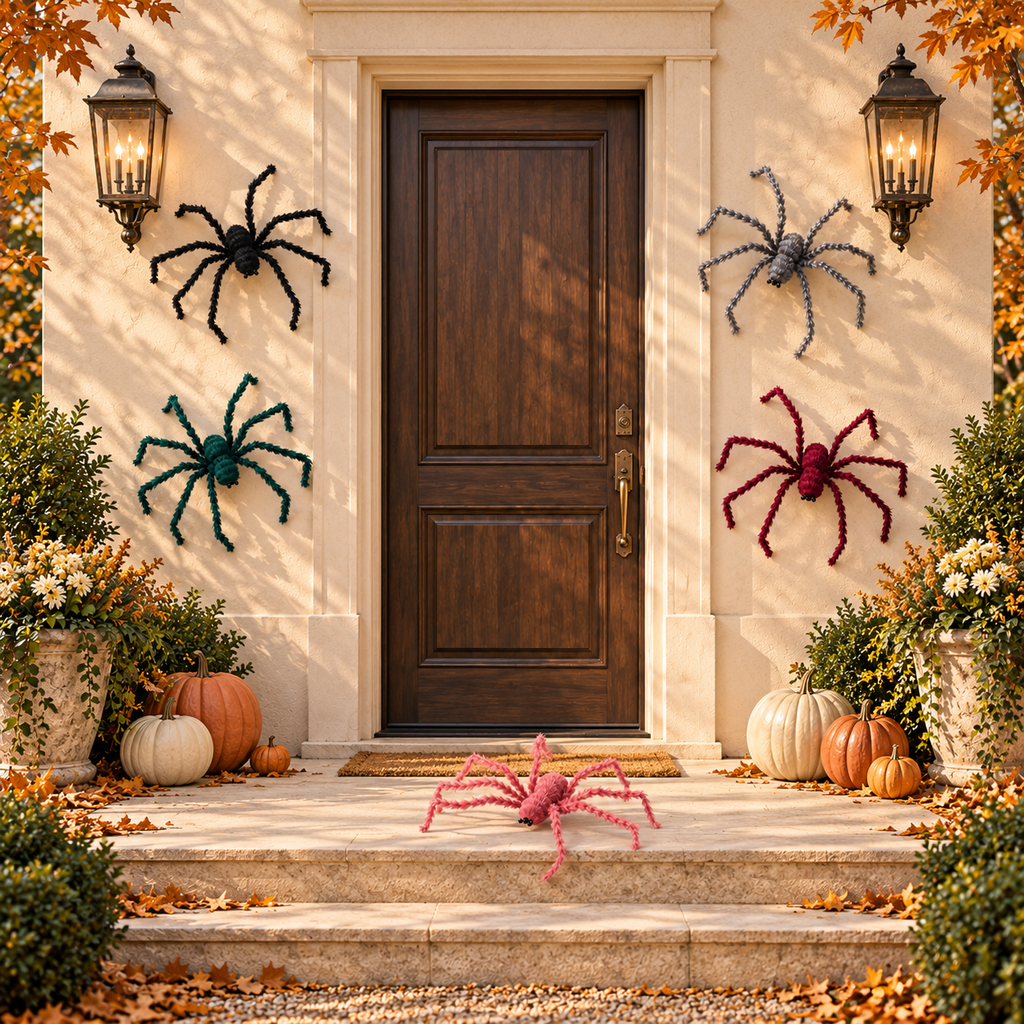 Furry Spider, Set of 5 Assorted