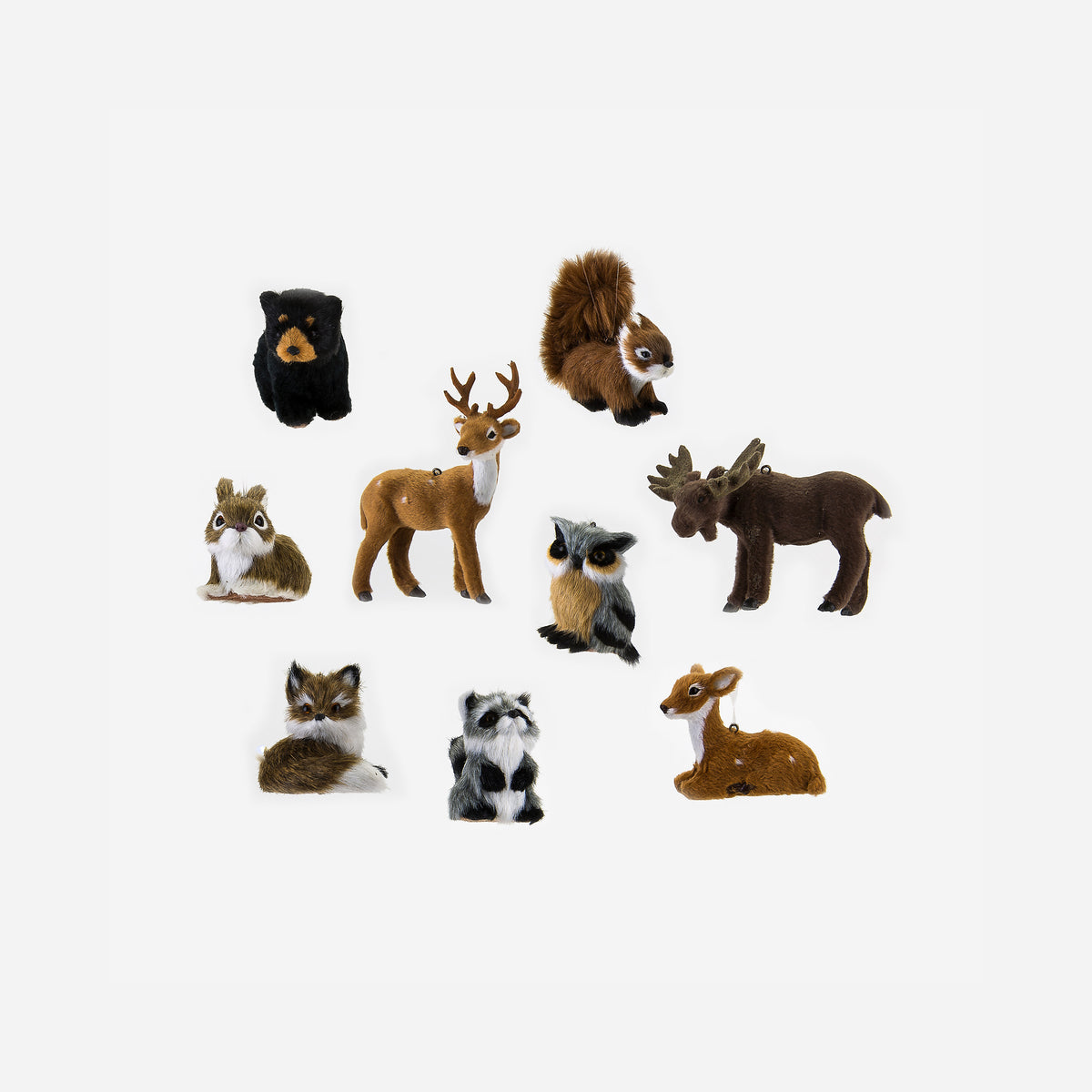 Woodland Animal Ornament, Set of 9 Assorted