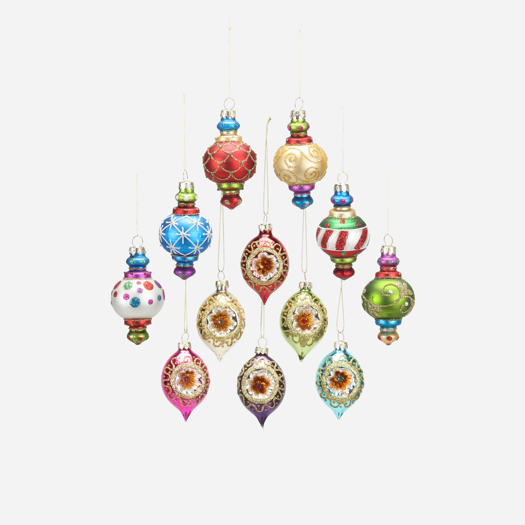 Ornate Ornaments in Gift Box, Set of 6, Assorted Designs