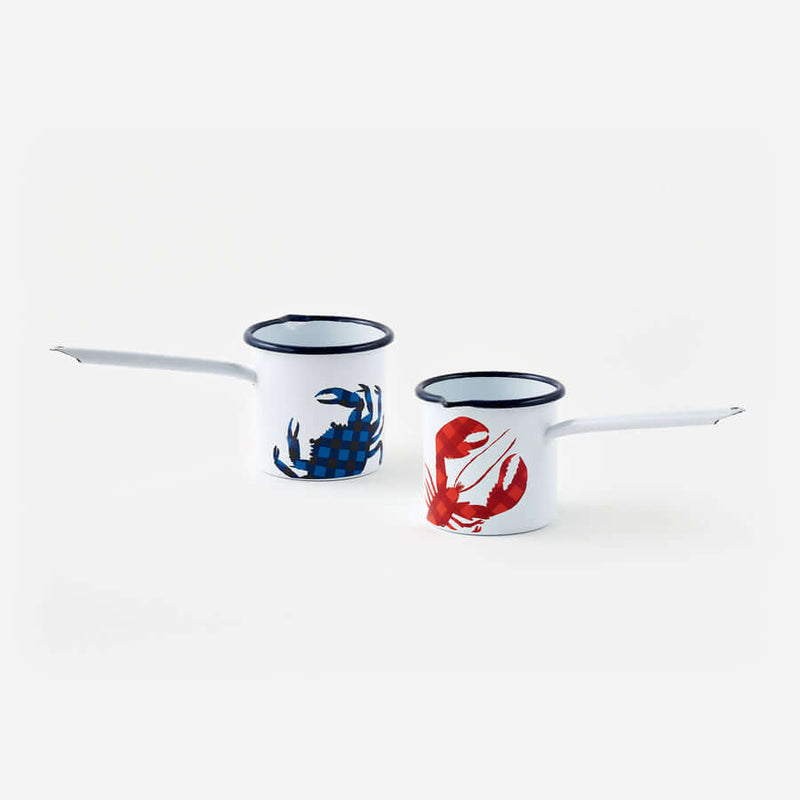 Crab / Lobster Enamel Butter Ladle - Set of 2 Assorted featuring blue crab and red lobster designs.