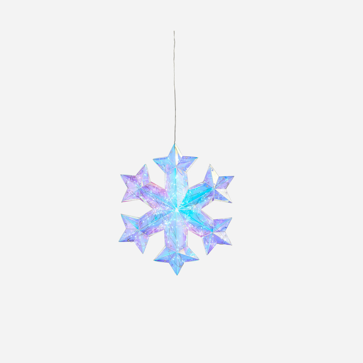 Iridescent Lit Snowflake with Adapter, Small