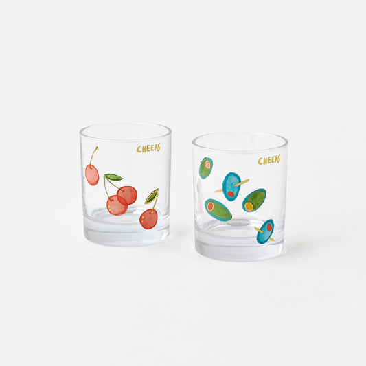 Terrazzo Rocks Glass, Set of 2 Assorted