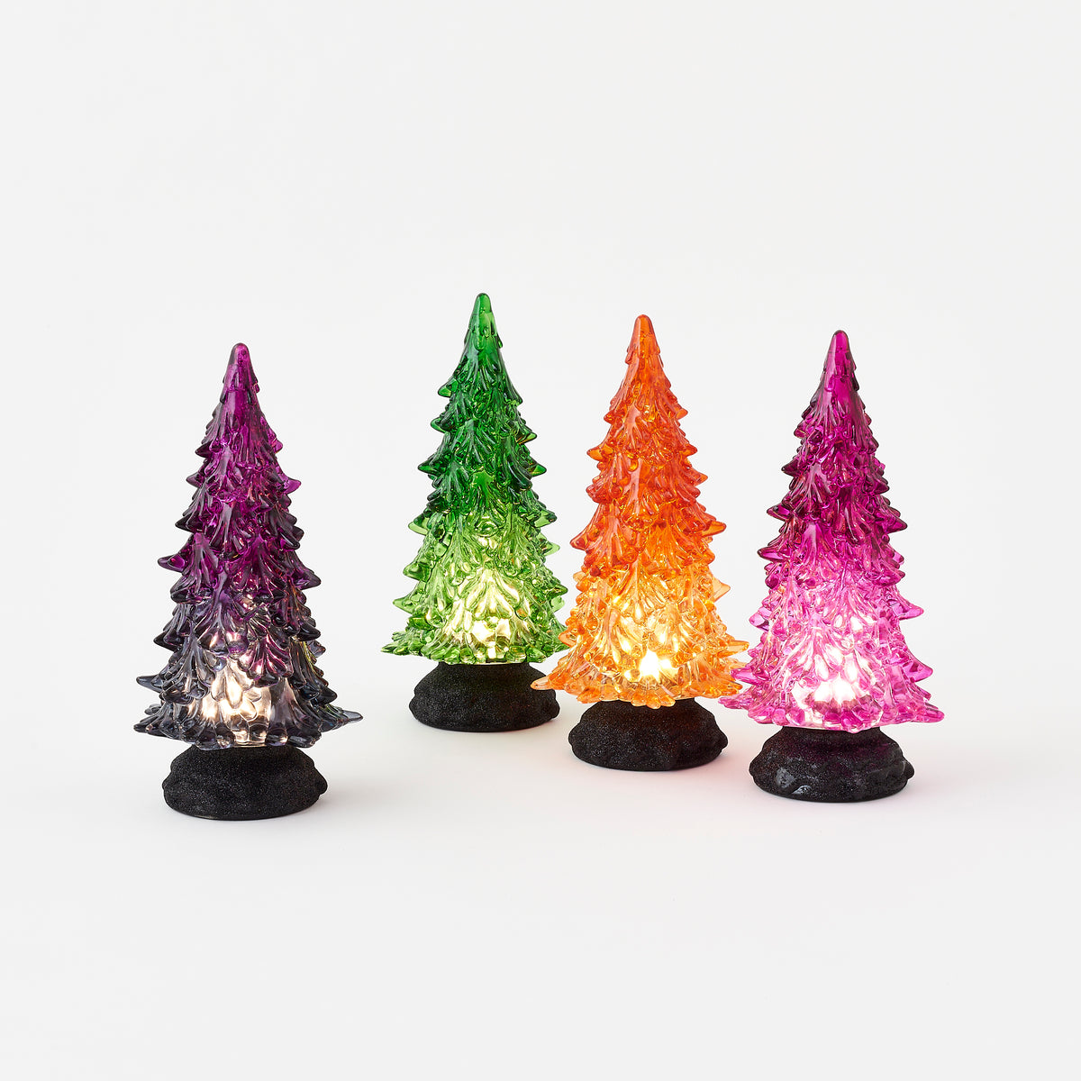 Swirly Glitter Halloween Tree, Set of 4 Assorted