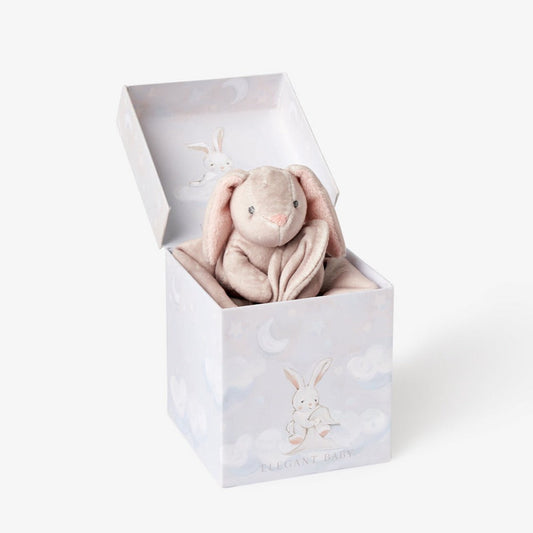 Bunny Lovie w/ Gift Box - Taupe - Baby Blanket by Carlyle Avenue