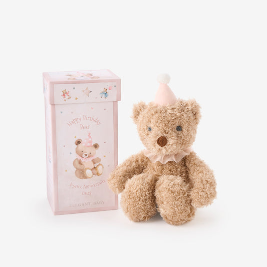 Birthday Bear Plush Toy w/ Gift Box - Pink