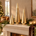 Etched Gold Tree, Set of 3