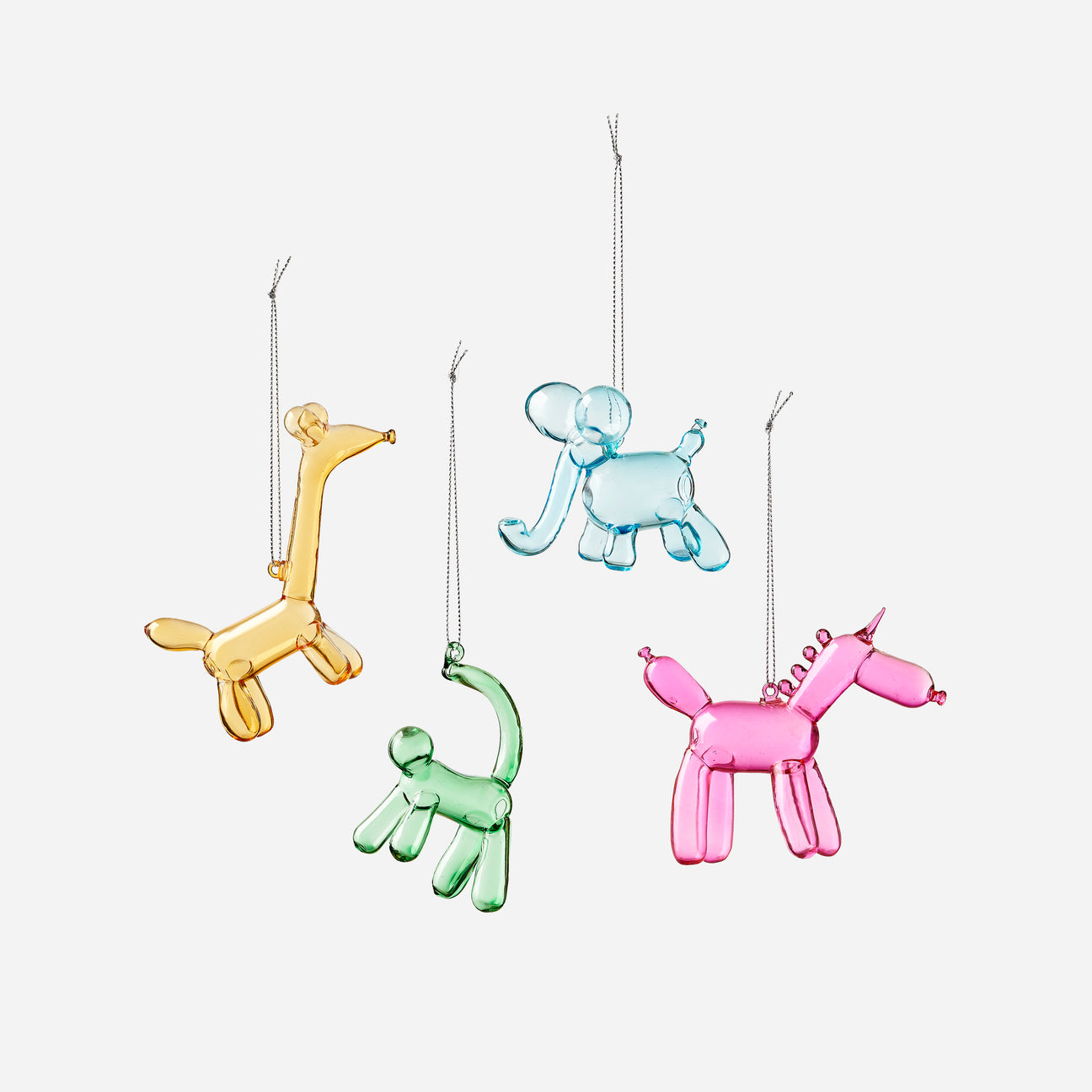 Balloon Animal Ornament - Set of 4 Assorted