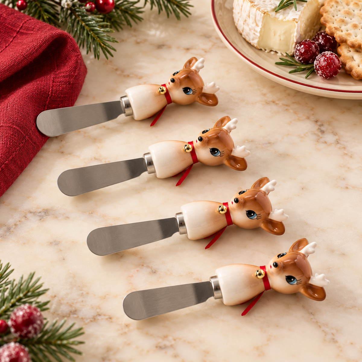 Tinsel Town Deer Spreader, Set of 4