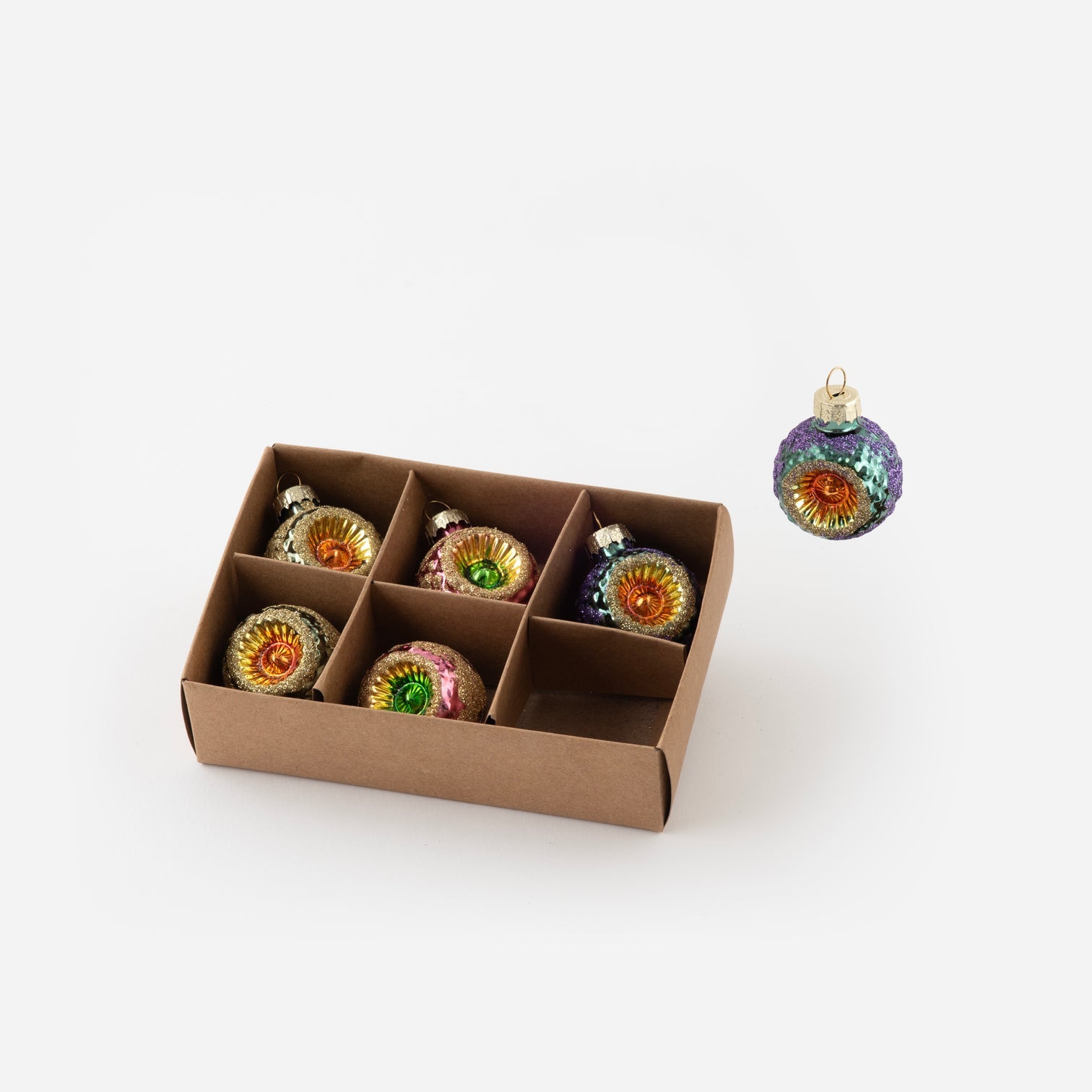 Mini Reflector Ornament in Gift Box, 6 Assorted