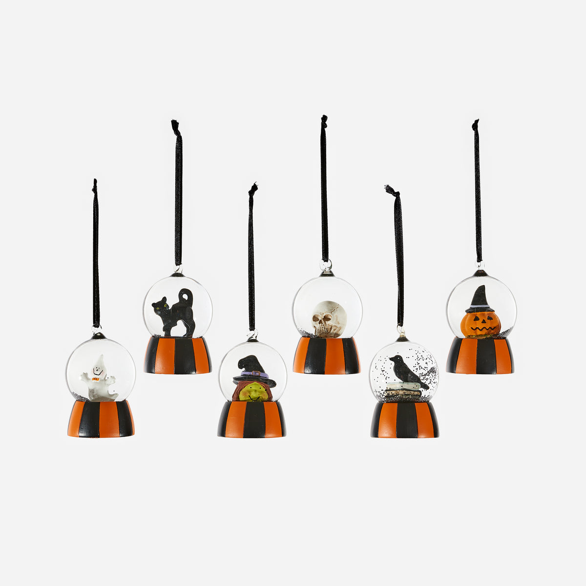 Halloween Mini Water Globe Ornament, Set of 6 Assorted