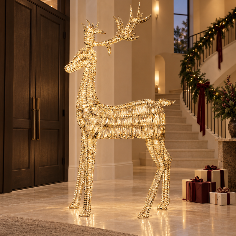 Wire Frame LED Standing Stag