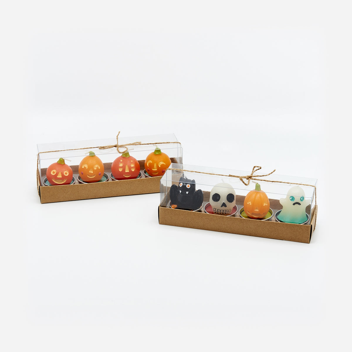 Friendly Pumpkin Tealight Candles in Gift Box, Set of 4, Assorted